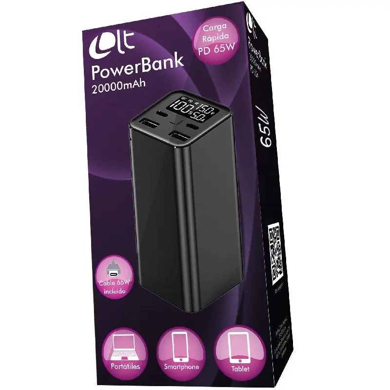 Powerbanks POWERBANK LEOTEC 20000mAh PD 65W CARGA RAPIDA - DMI