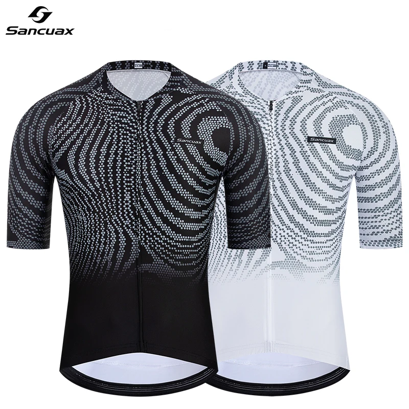 SANCUAX Men's Cycling Jersey, Summer Short Sleeve Quick Dry and Breathable Fabric Outdoor Road Bike Bicycle Jersey Ciclismo Hombre