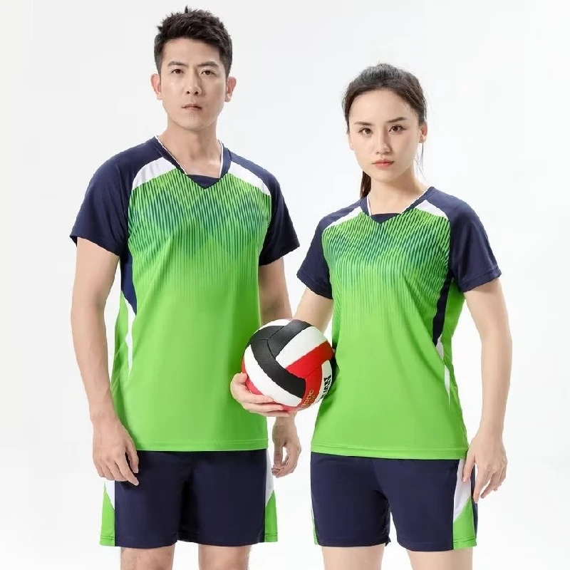 Volleyball Set For Men Women Unisex Uniform Table Tennis Badminton Customize Team Name T-Shirt Shorts Couple Suits