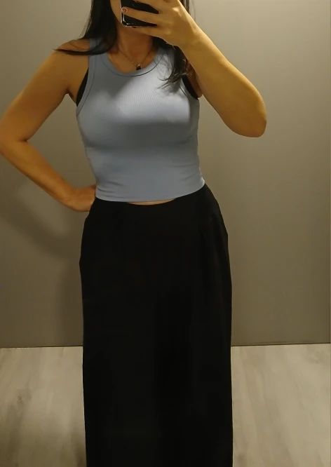 Ribbed Off-Shoulder Tank Top - Stretchy Summer Crop Top Women photo review