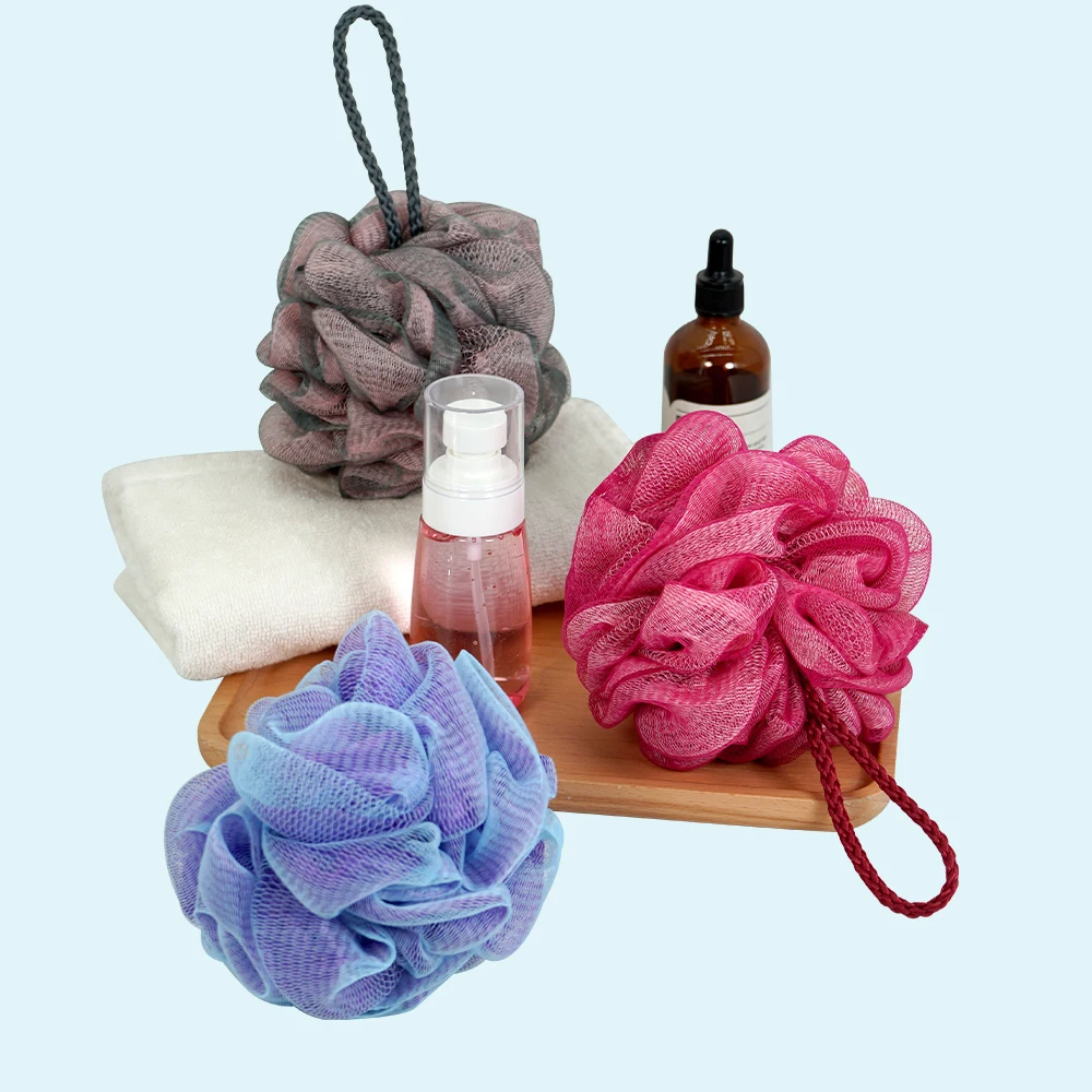 Shower Mesh Sponge Bath Puffs Bubble Ball Exfoliating Bath Sponge Body Scrubber Soft Cleanser Skin Scrub Bathroom Accessories 6