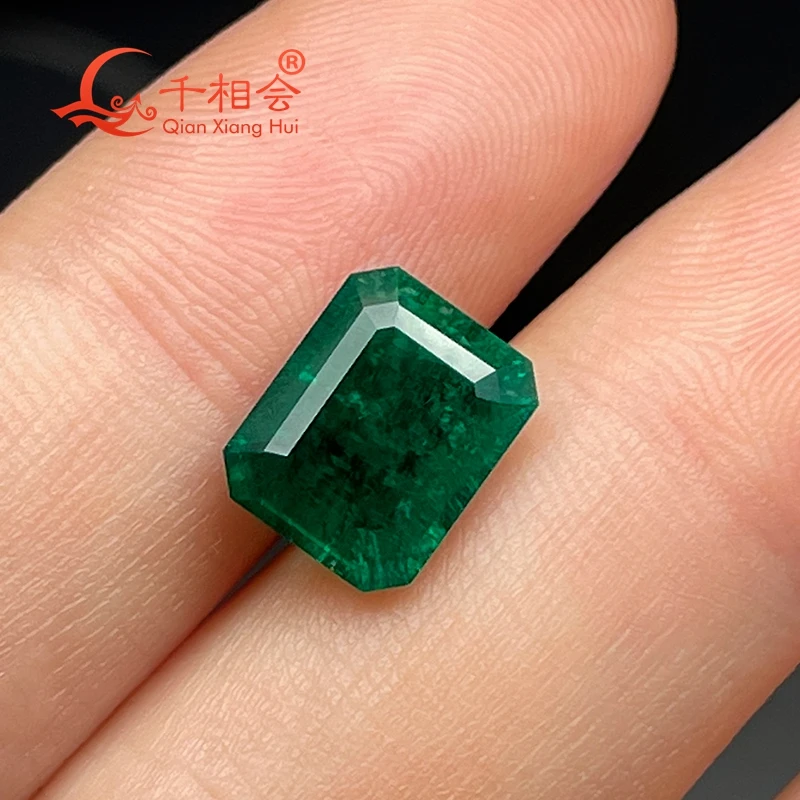 Details about   Hydrothermal Green Emerald 8.30 Ct Square Shape Faceted Translucent Gemstone 