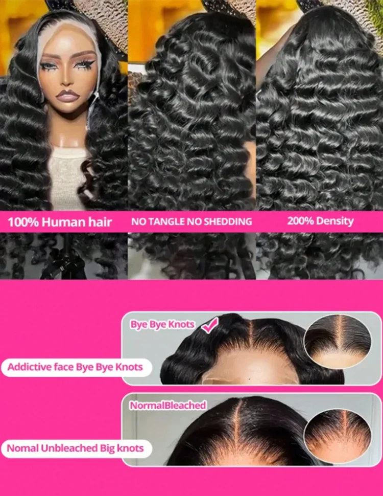13*4 Curly Wig Human Hair 40 Inch Deep Wave Lace Front Wigs Human Hair 200 Density Wigs Human Hair Pre Plucked With Baby Hair 6