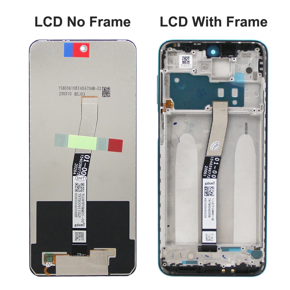 Ecran LCD et Vitre Tactile avec Châssis Blanc pour Xiaomi Redmi Note 9