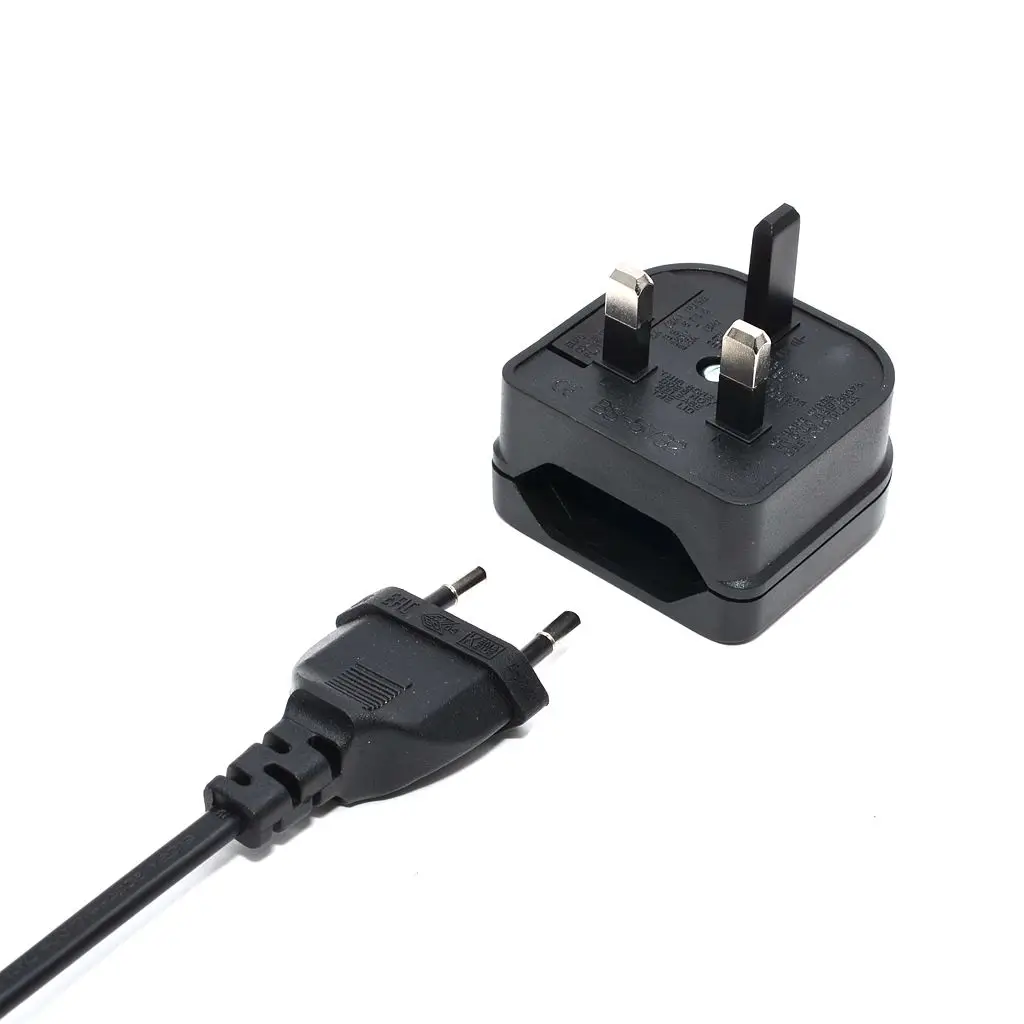 European Euro EU 2 Pin to UK 3Pin Power Socket Travel Plug Adapter Converter 1Pc