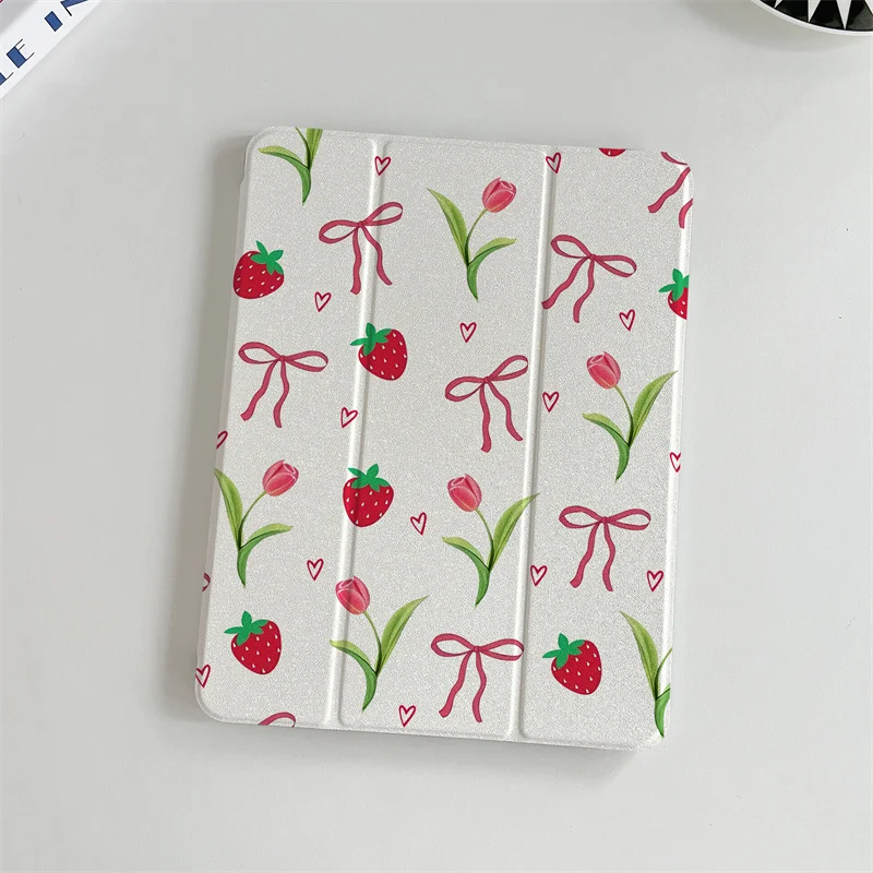 Charming Floral Bow iPad Case – Soft Protective Cover