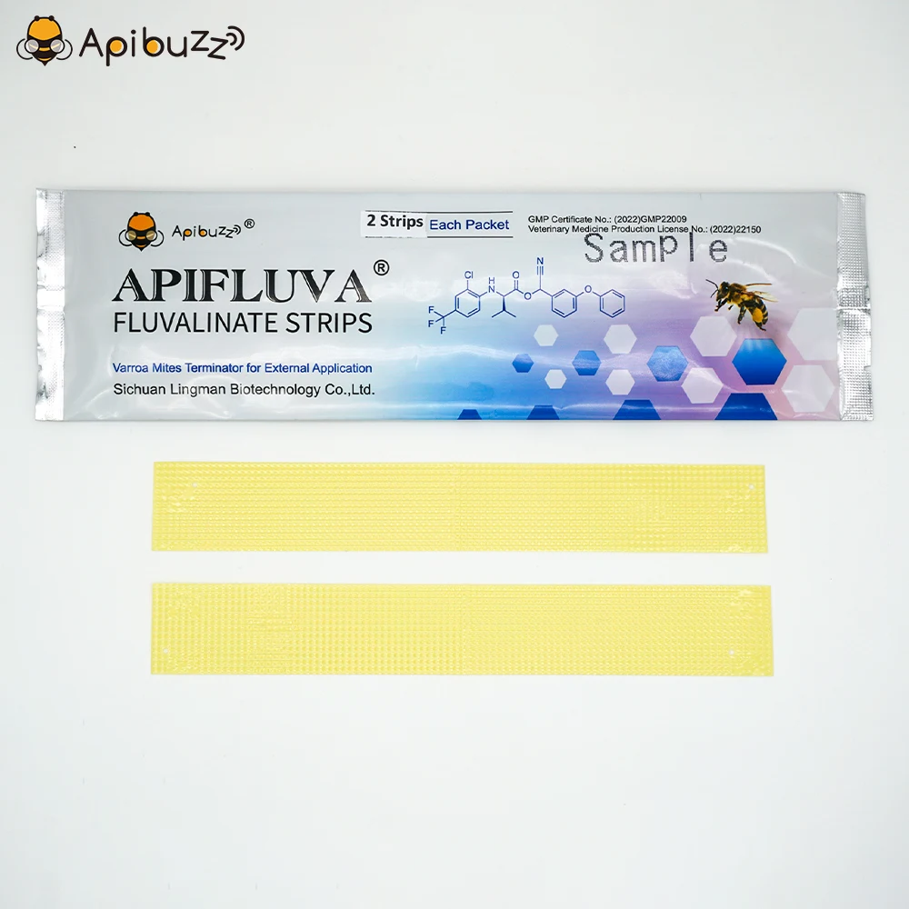 Фото Начните заниматься пчеловодством с полосками Apibuzz Apifluva флувалинат варроа | Образец пакета для новых пчеловодов | Включает в себя 2 полоски №2