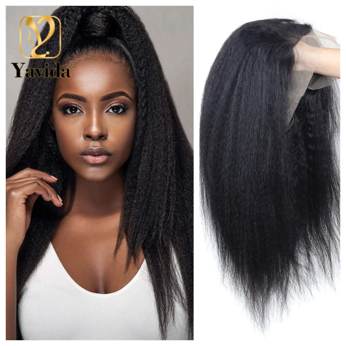 Malaysian Kinky Straight Wigs Human Hair Lace Frontal Wig 4x4 Lace Closure Wig For Black Women 13x1 T Part Pre Plucked