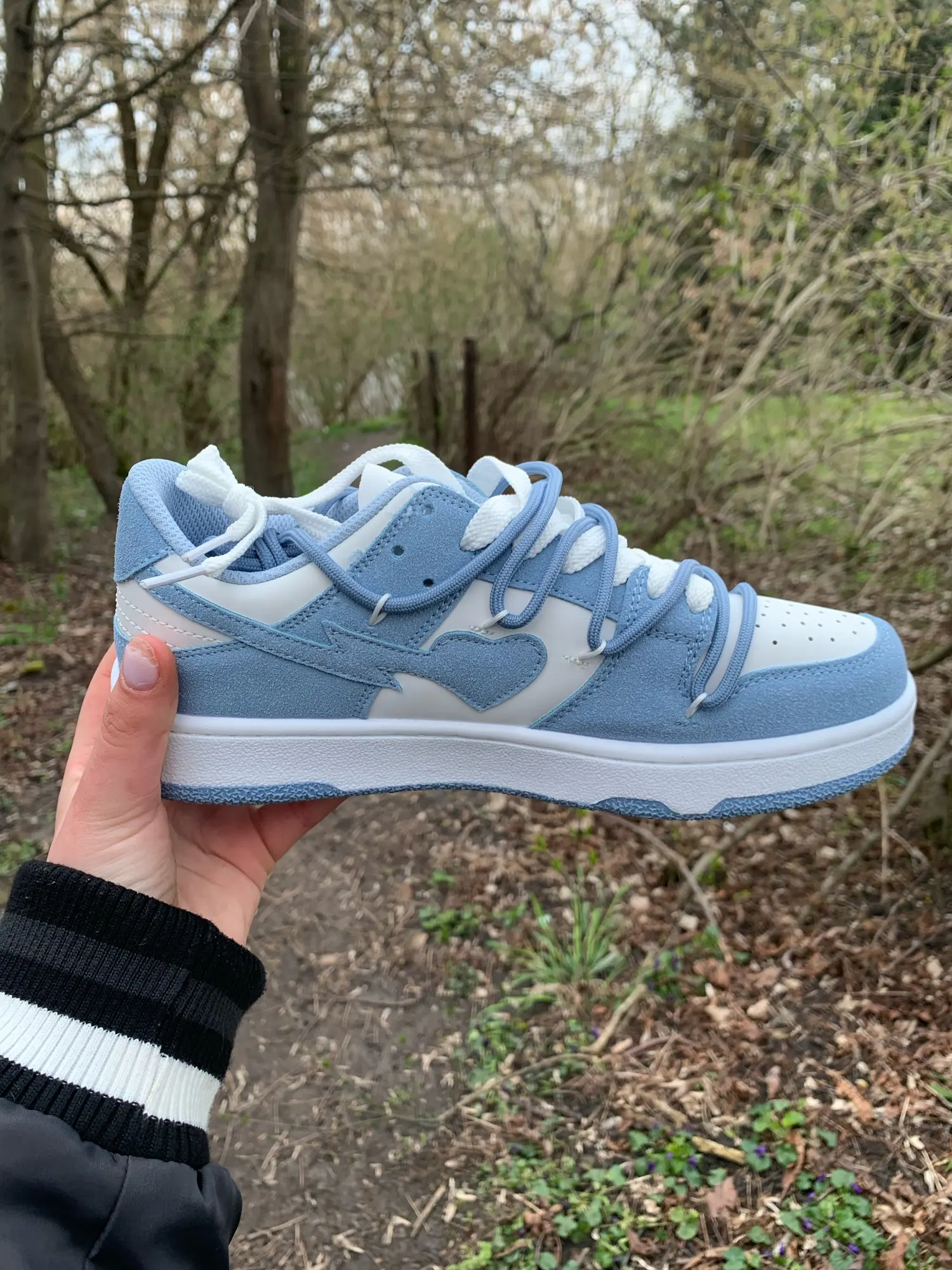 Ins Style Girl Blue Platform Sneakers