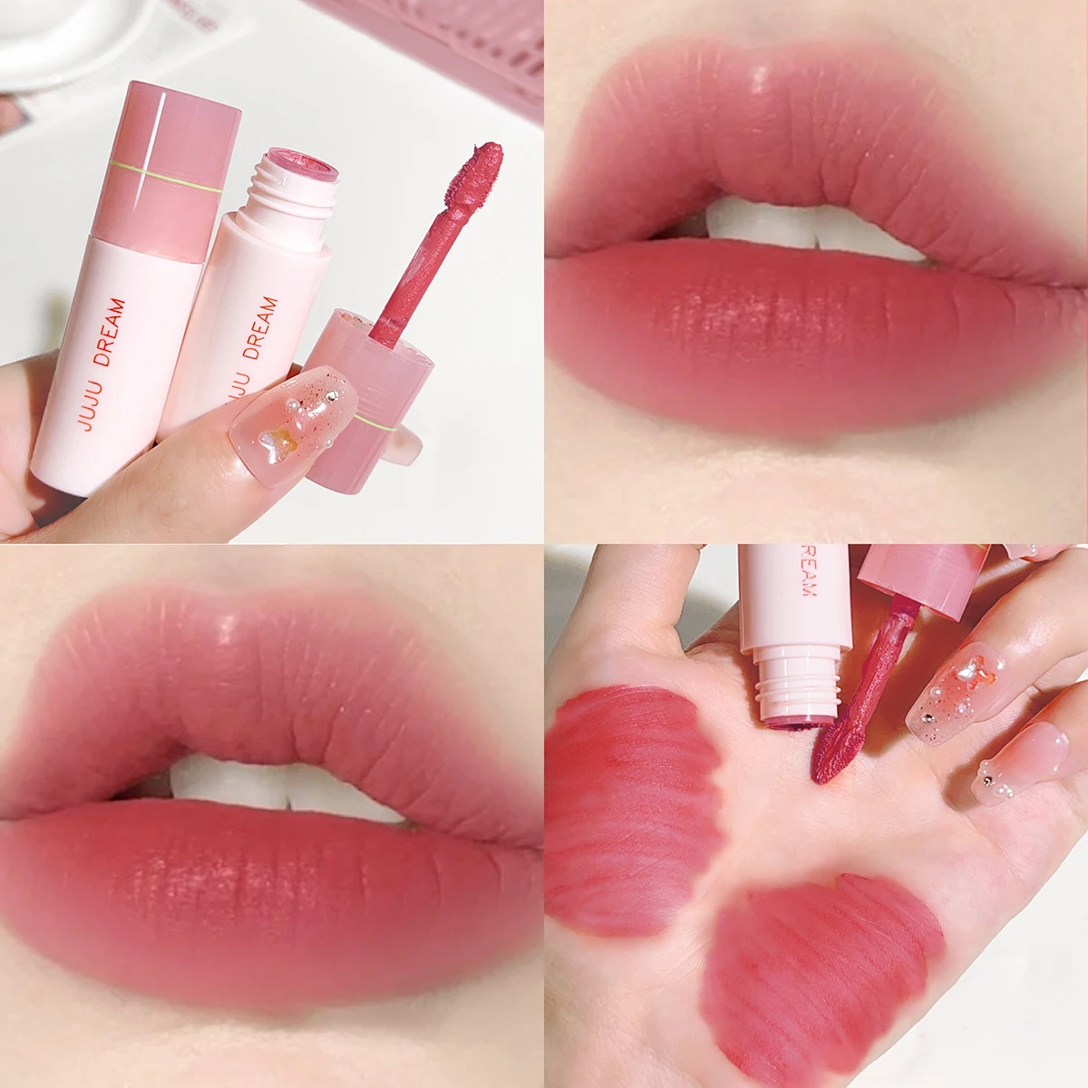 Lip Glaze Soft mist milk coffee small milk tube lip glaze air-sensitive white mist velvet matte lip glaze lipstick