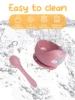 2PCS/Set Silicone Baby Feeding Bowl Tableware for Kids Waterproof Suction Bowl With Spoon Children Dishes Kitchenware Baby Stuff 6