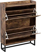 Shoe Cabinet with 2 Flip Drawers, Hidden Shoe Storage Cabinet for Entryway, Narrow Shoe Rack, Freestanding Slim Shoe 6