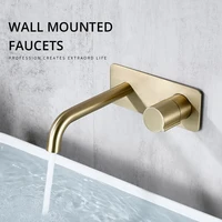 Bathroom Faucet Wall Mounted Mixer Sink Tap Dual Control Single Handle Faucet Solid Brass Rose Gold Tap Hot And Cold Water 1