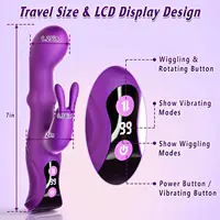 Vibrator Rotierender Quetschdildo Erwachsenes Sexspielzeug 4IN1 G-Punkt-Kaninchenvibratoren Weiblicher Klitorisstimulator mit 10 Vibrationen 6