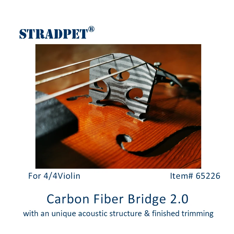STRADPET Carbon Fiber Bridge 2.0 with unique acoustic structure & finished trimming violin bridges
