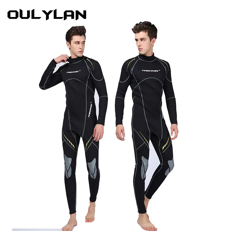 

OULYLAN 3mm Wetsuit Men Scuba Neoprene Diving Suit Thermal Winter Warm Wetsuits Full Suit Swimming Surfing Kayaking Equipment Bl