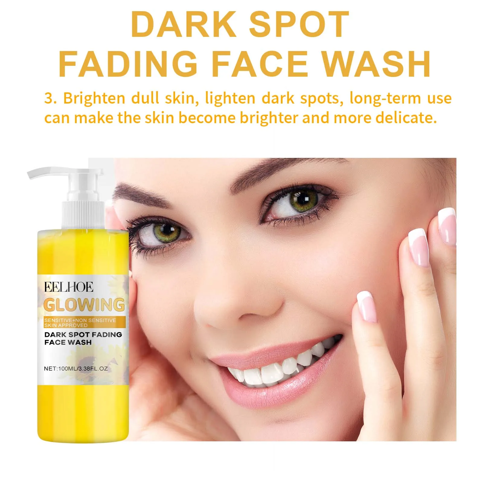 Turmeric Color Cleanser Deep Cleansing Face Lightening Acne Marks Removing Facial Oil Removing Makeup Refreshing Cleanser 3