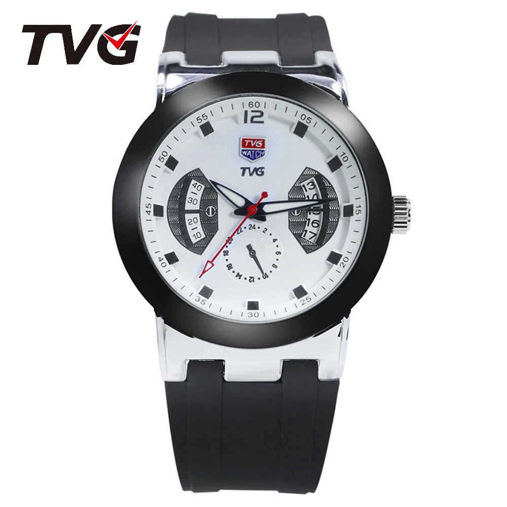 TVG Brand Fashion Ultra-Thin Luxury Man Quartz Wristwatch Waterproof Silicone Strap Casual Business Gift Student Outdoor Dating