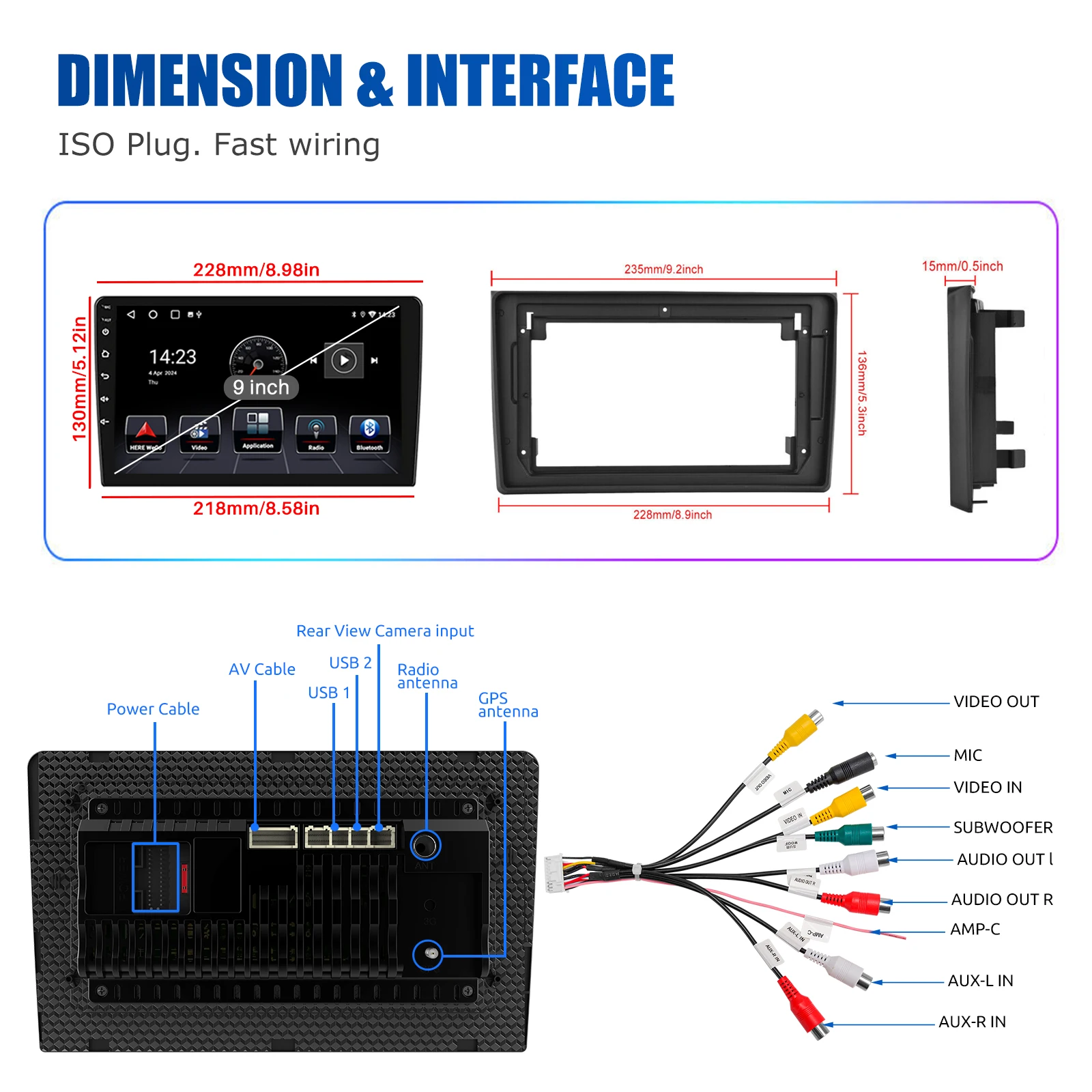 Radio para Auto Android 15 de 9 Pulgadas con CarPlay Inalámbrico para Audi A4 S4 RS4 8e 8f B6 B7 SEAT EXEO, Sistema Multimedia Inteligente con Apple CarPlay, Pantalla Táctil IPS, Reproductor de Video Estéreo, Autoradio, Navegación, BT, GPS, 5G, WIFI, FM, AM, DSP, RDS, SWC 7