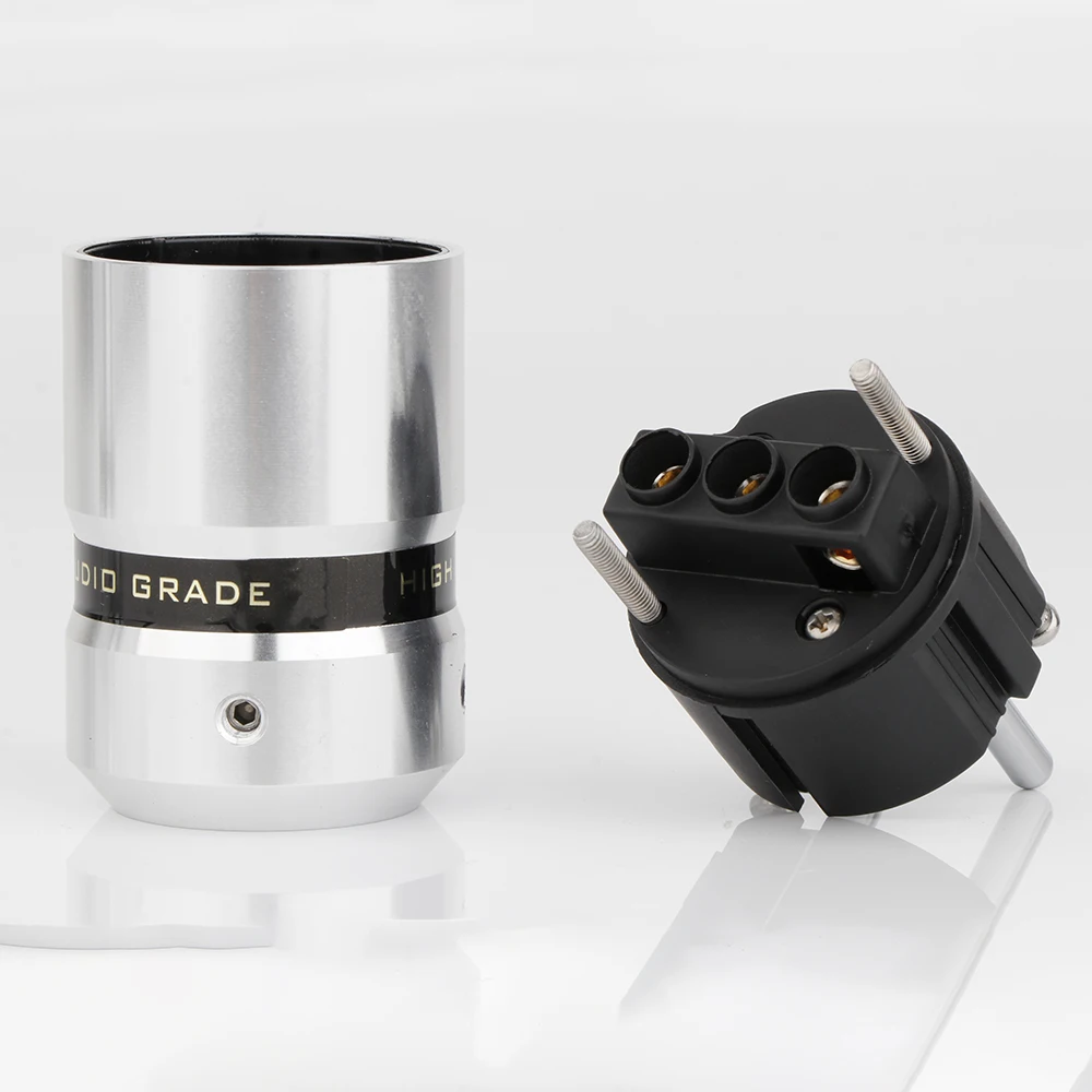 High-end-Stromanschluss Gold/Rhodiniert Schuko Stecker Hifi IEC320 C15 Stecker Buchse DIY Netzkabel Kabel – Detail 2