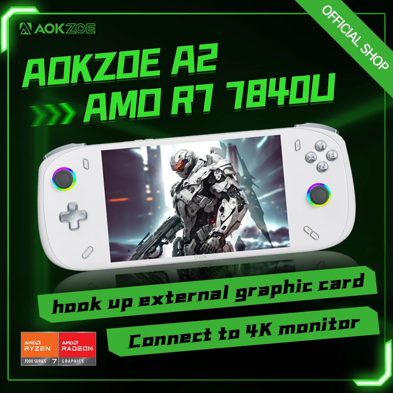 Nuovo Aokzoe A2 7 "Amd Ryzen 7 7840U Pc Console Di Gioco Portatile Ddr5X Wifi6E Touch Screen Windows 11 Notebook Steam 3A Giochi Per Pc