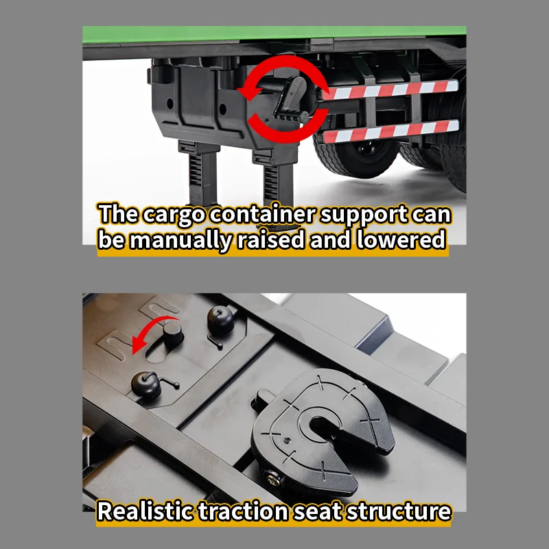 New Huina Toys 1:18 Scale Nine-channel Alloy Remote Control Cargo Cars Kids Toys RC Car Semi Truck Children Gifts With Color Box 5