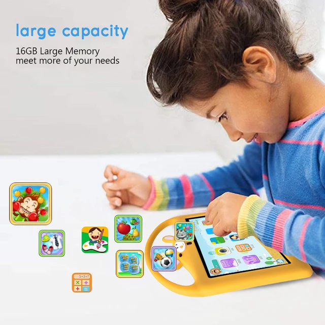 XGODY 7 Inch Children Tablet Android 9 For Kids Dual Camera With Tablets PC Case 3