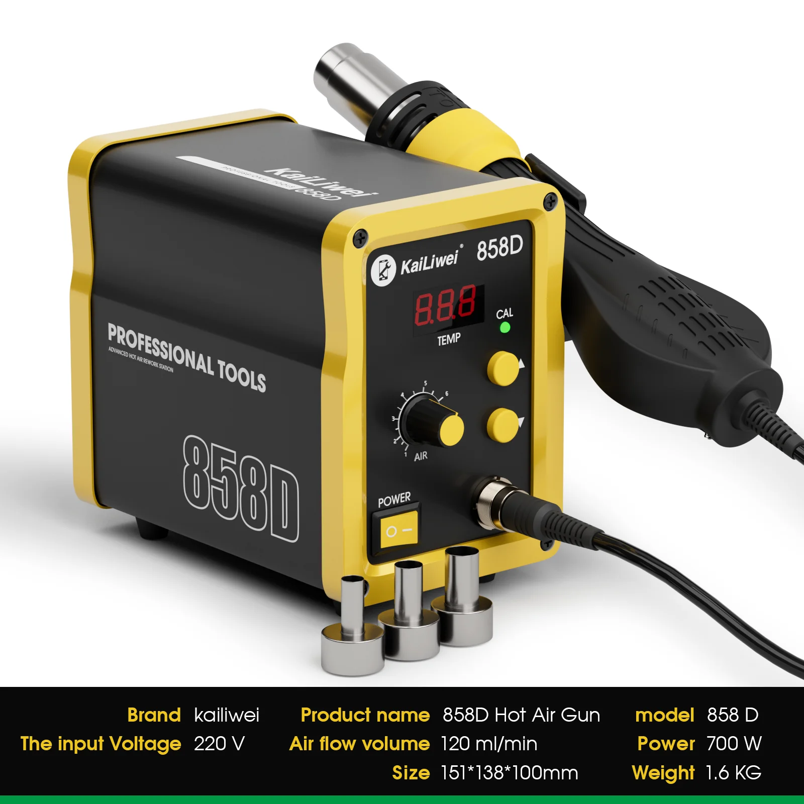 Kailiwei Hot Air Gun 858D 700W BGA Rework Solder Station Soldering Heat Air Gun Station 220V / 110V For SMD SMT Welding Repair 3