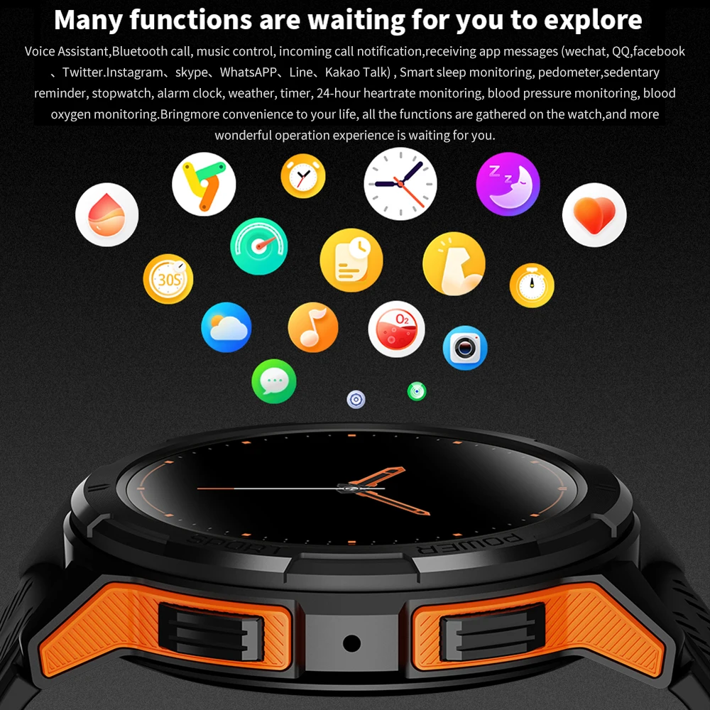 SKMEI C25 410mAh AMOLED Smartwatch 1.43 inch 1ATM Waterproof Heart Rate Monitor Pedometer Bluetooth