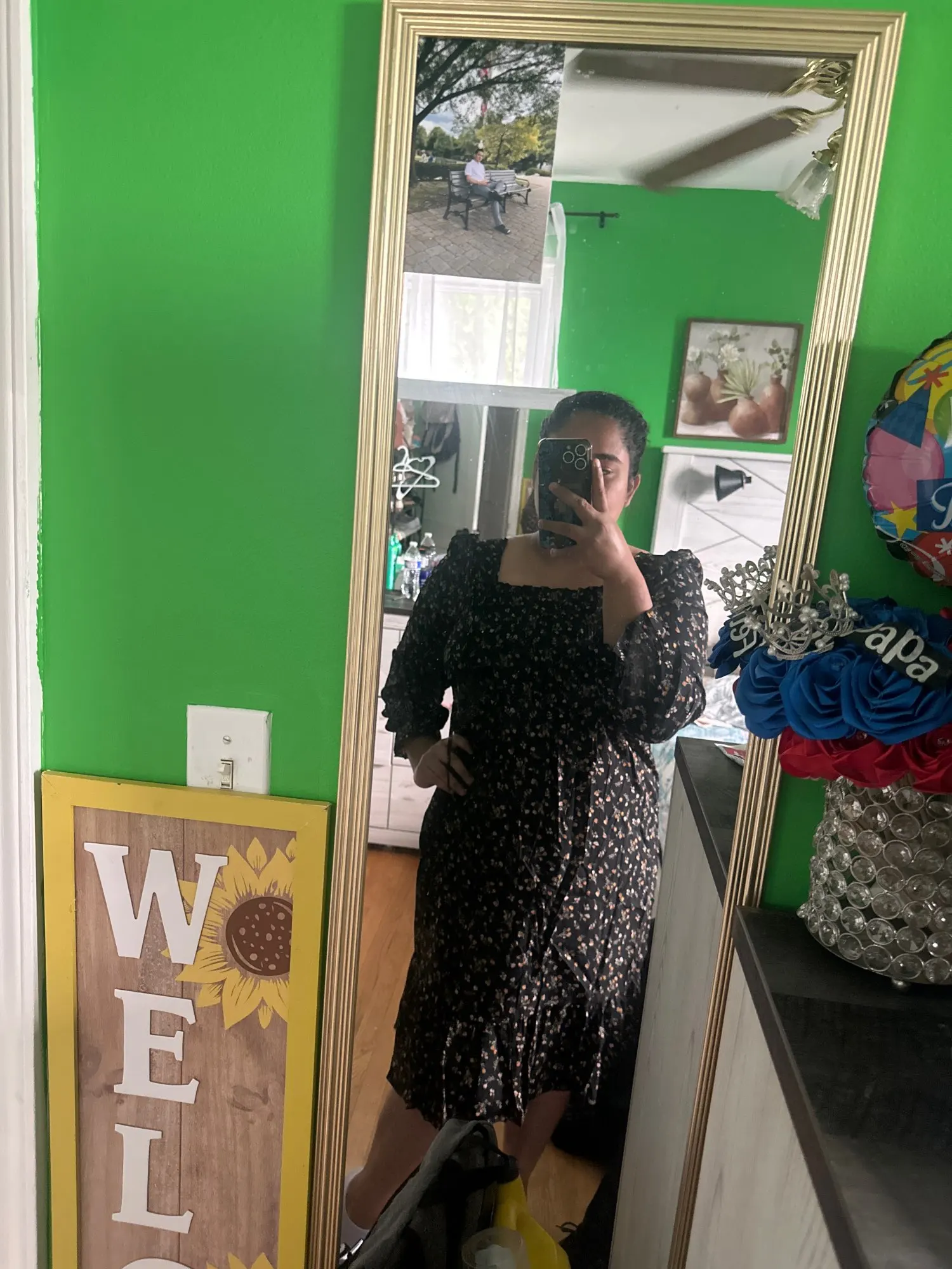 Long Sleeve Casual Dress Women Chiffon Dresses Autumn Spring A-line Printed Floral Elastic Chest Lace Up Midi Dresses Vestidos photo review