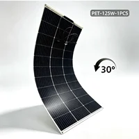 Panneau solaire flexible monocristallin en silicium 125W pour la charge de batterie 12V, panneau photovoltaïque semi-flexible léger en PET pour camping-car, bateau, caravane, fourgonnette, remorque, alimentation hors réseau 2