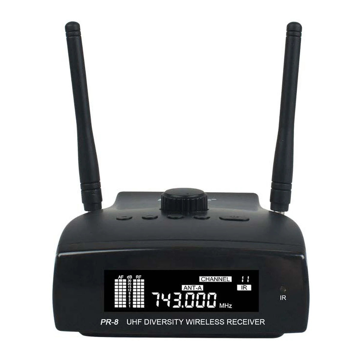 Acemic PR-8ECHO/ST-4 무선 색소폰 마이크 시스템, 색소폰 연주자 무대 공연용 UHF 다이버시티, 3가지 에코 리버브 포함