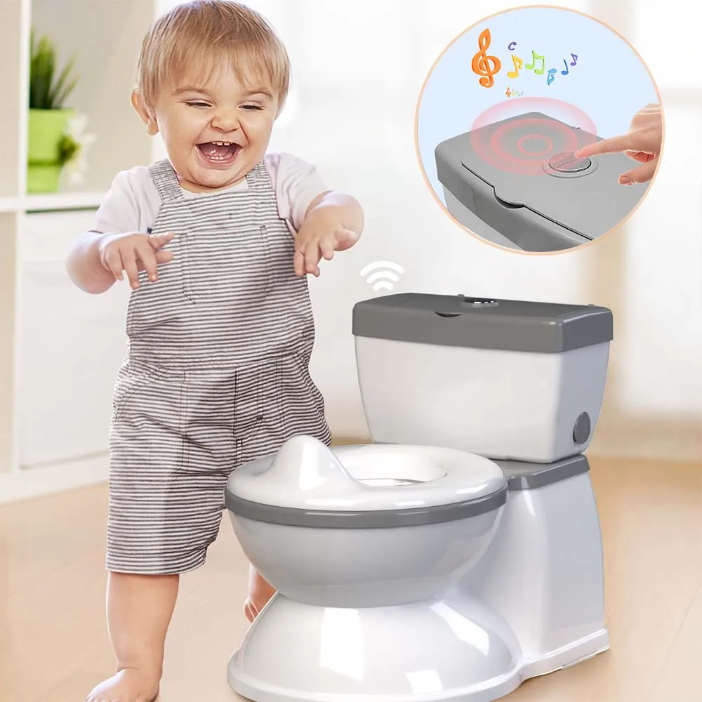 Baby Potty Toilet Seat Realistic Potty Training Seat for Toddlers Boys Girls With  Wipe Storage Music Playing Function 4