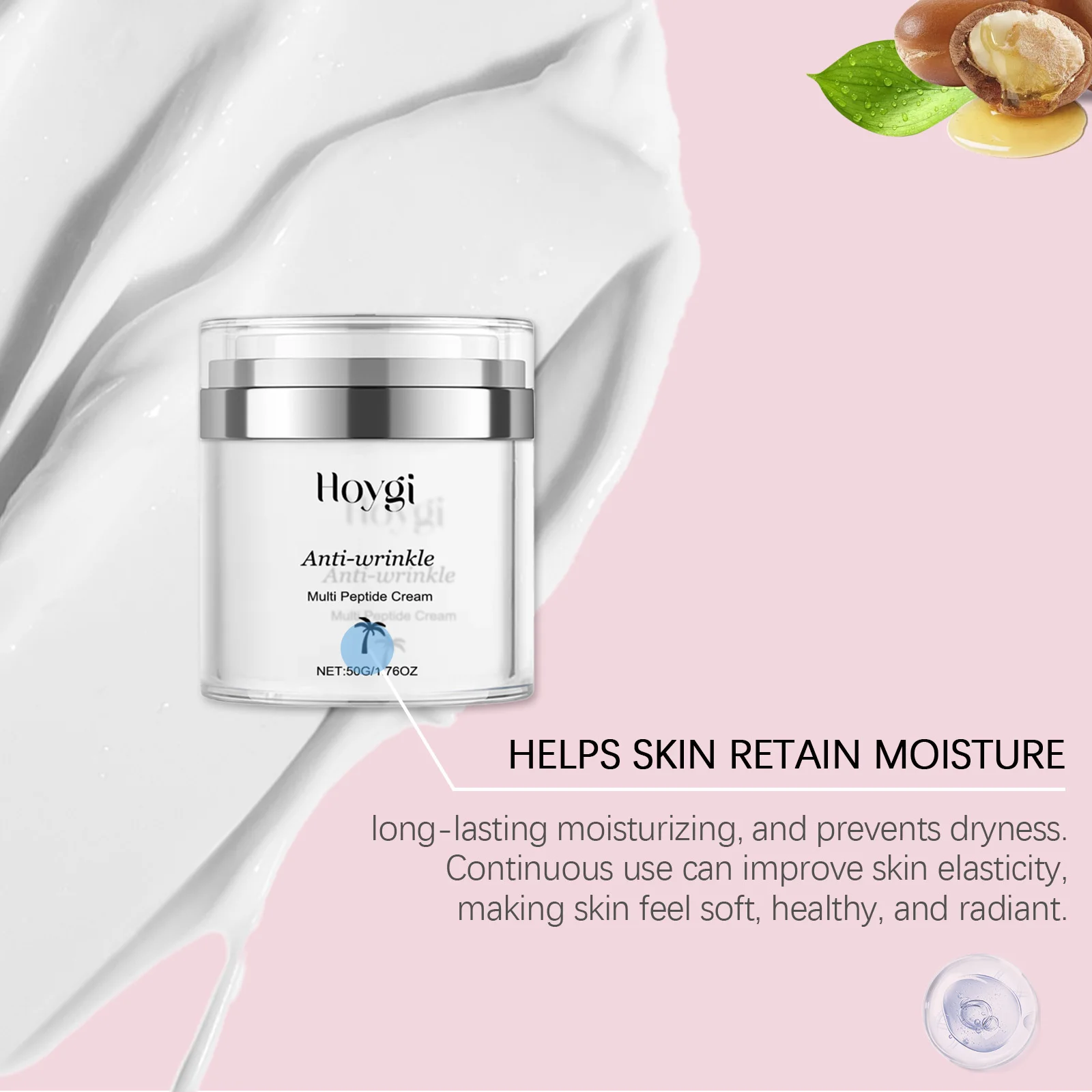 Hoygi 50g Moisturizing Face Cream Smoothing Remove Wrinkles Firming Improve Skin Elasticity Lifting Brightening Face Cream