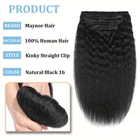 Extensions de cheveux humains crépus lisses, couleur naturelle, 100% cheveux humains Remy, 120G, 8 pièces/ensemble, tête complète pour femmes 5
