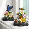 Bee Butterfly Flower Bonsai Building Blocks Insect Plant Potted Model Bricks With Dust Cover Children's DIY Toy Christmas Gift 1
