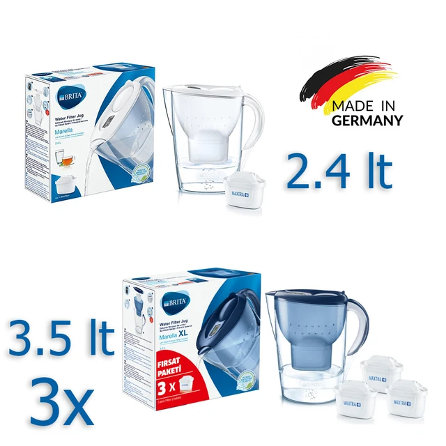 Paquete de inicio BRITA Marella XL 3.5 L + 3 filtros Maxtra PRO