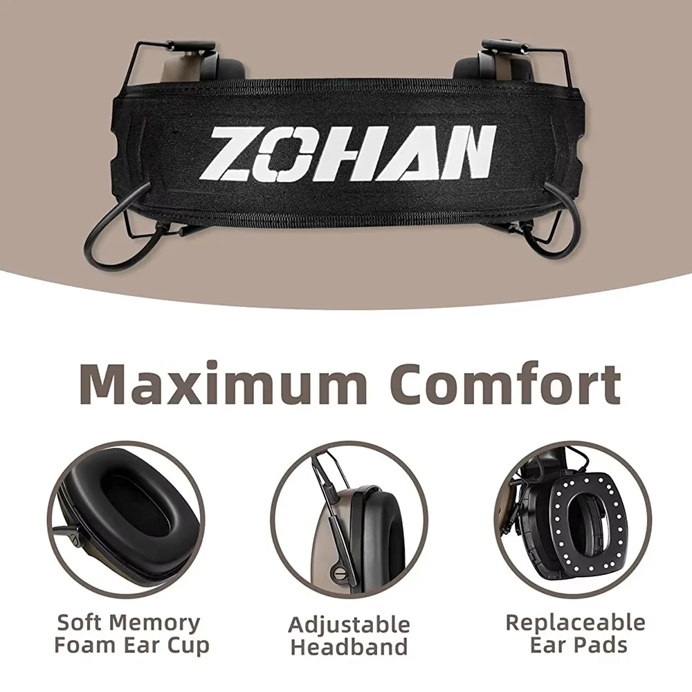 zohan 5.0 Bluetooth Earmuffs casque anti bruit Tactical Shock outdoor hunting security protection active shooting headphones