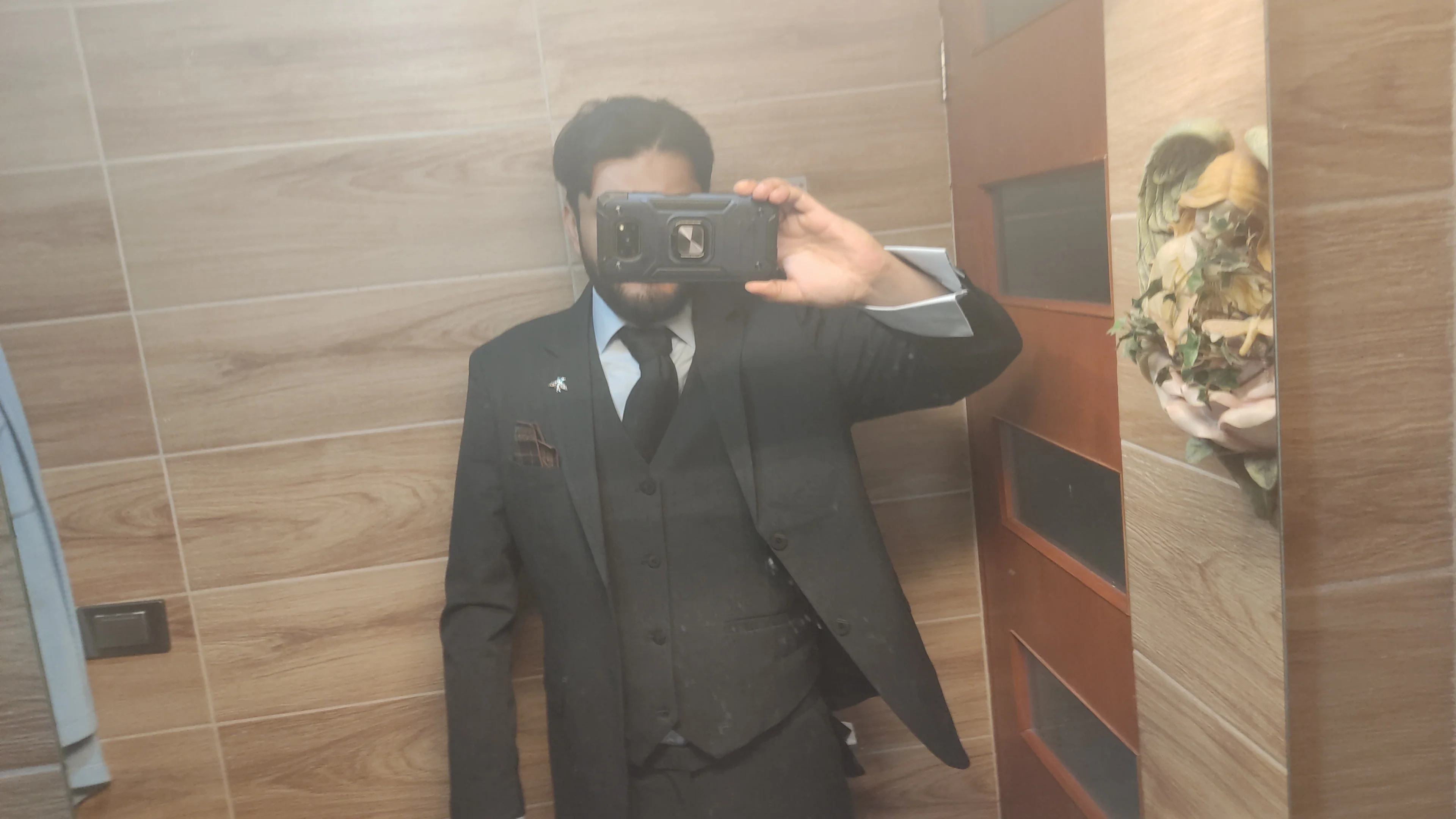 ( Jacket + Vest + Pants ) High-end Brand Boutique Fashion Solid Color Mens Casual Business Suit 3Piece Set Groom Wedding Dress photo review