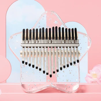아크릴 투명 칼림바 핑거스타일 스트링 악기, 어린이 성인용 전문 선물, 17 키
