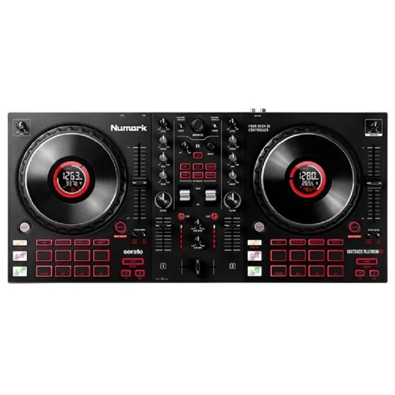 

Новый NuMark Mixtrack Platinum FX 4-колодный усовершенствованный DJ-контроллер с колесами для бега и FX