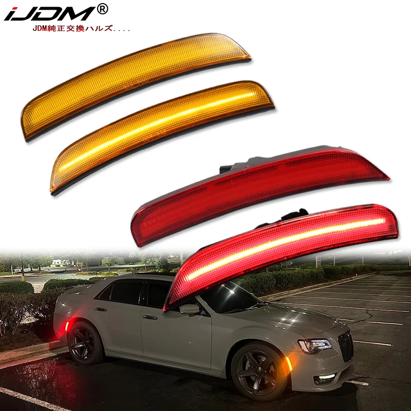 Kit De 4 Luces LED Laterales Ahumadas Para Chrysler 300 2015-2023 – Marcadores De Guardabarros Delanteros Y Traseros