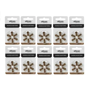 Oticon 보청기 헤드폰 배터리 번호: 312 (10x6 세트 = 60 PCs)