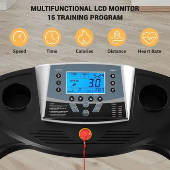 Treadmill with Auto Incline Folding Electric Running Machine 17'' Electric Treadmills 2.5HP/8.5MPH with 15 Training Programs 3