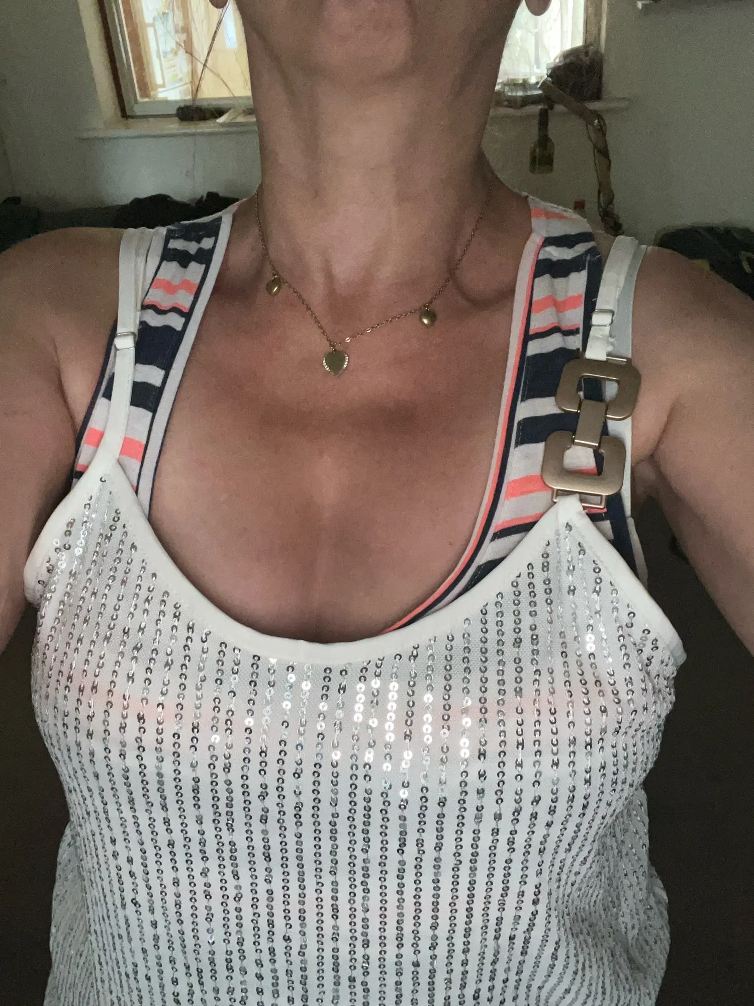 Women's Glitter Sequin Camisole - V-Neck Sparkle Summer Tank Top photo review