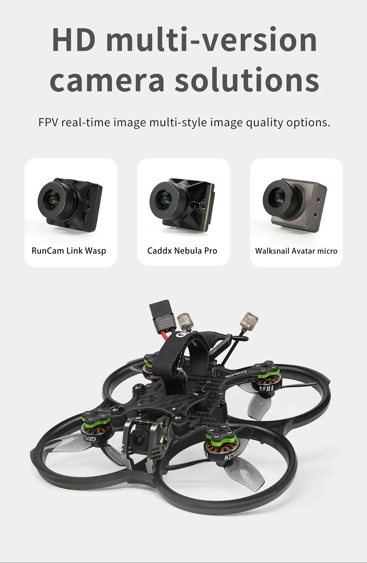 GEPRC Cinebot30 HD, HD multi-version camera solutions FPV real-time image quality options . RunC