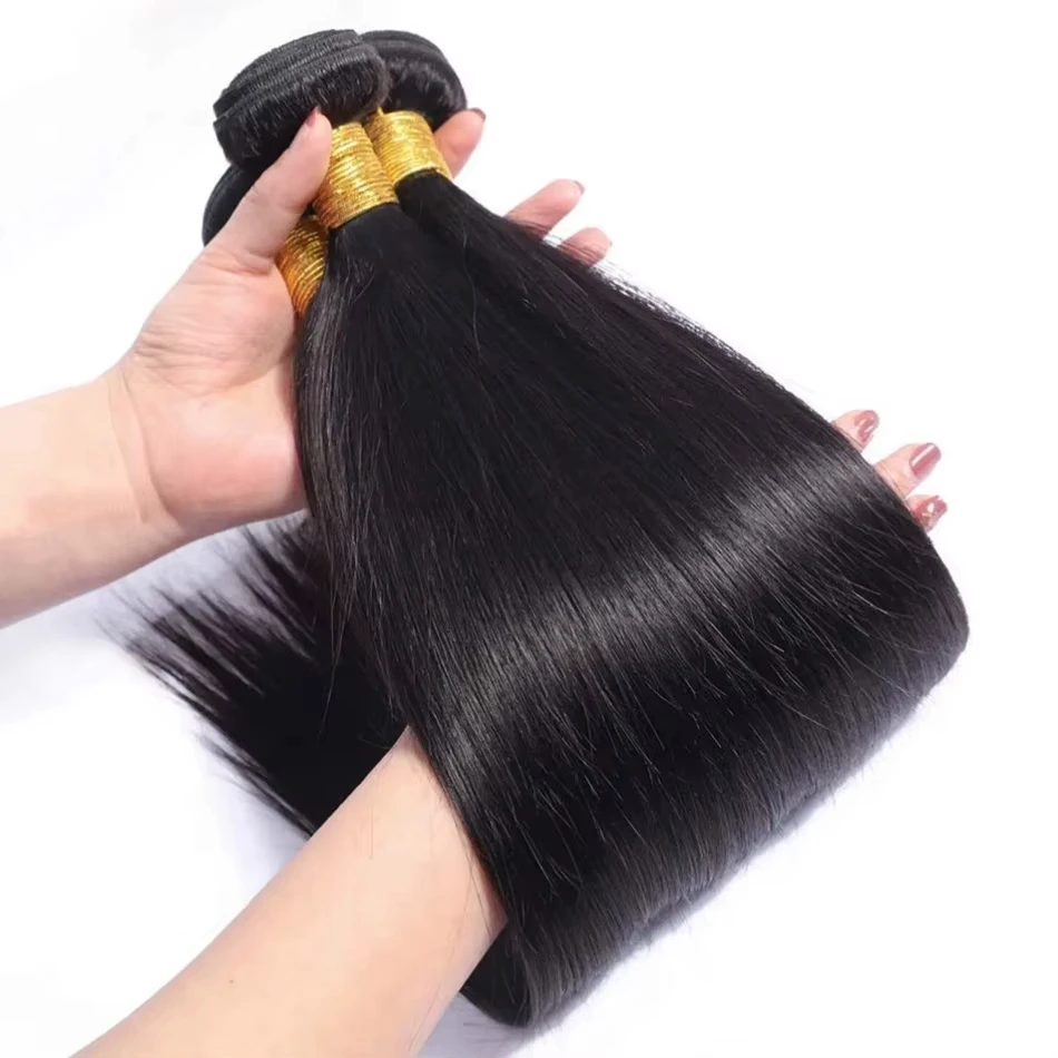 Extensioni di capelli umani lisci da 40 pollici, non trattati, vergini, in offerta da 1, 3 o 4 fasci per donna - immagine 6