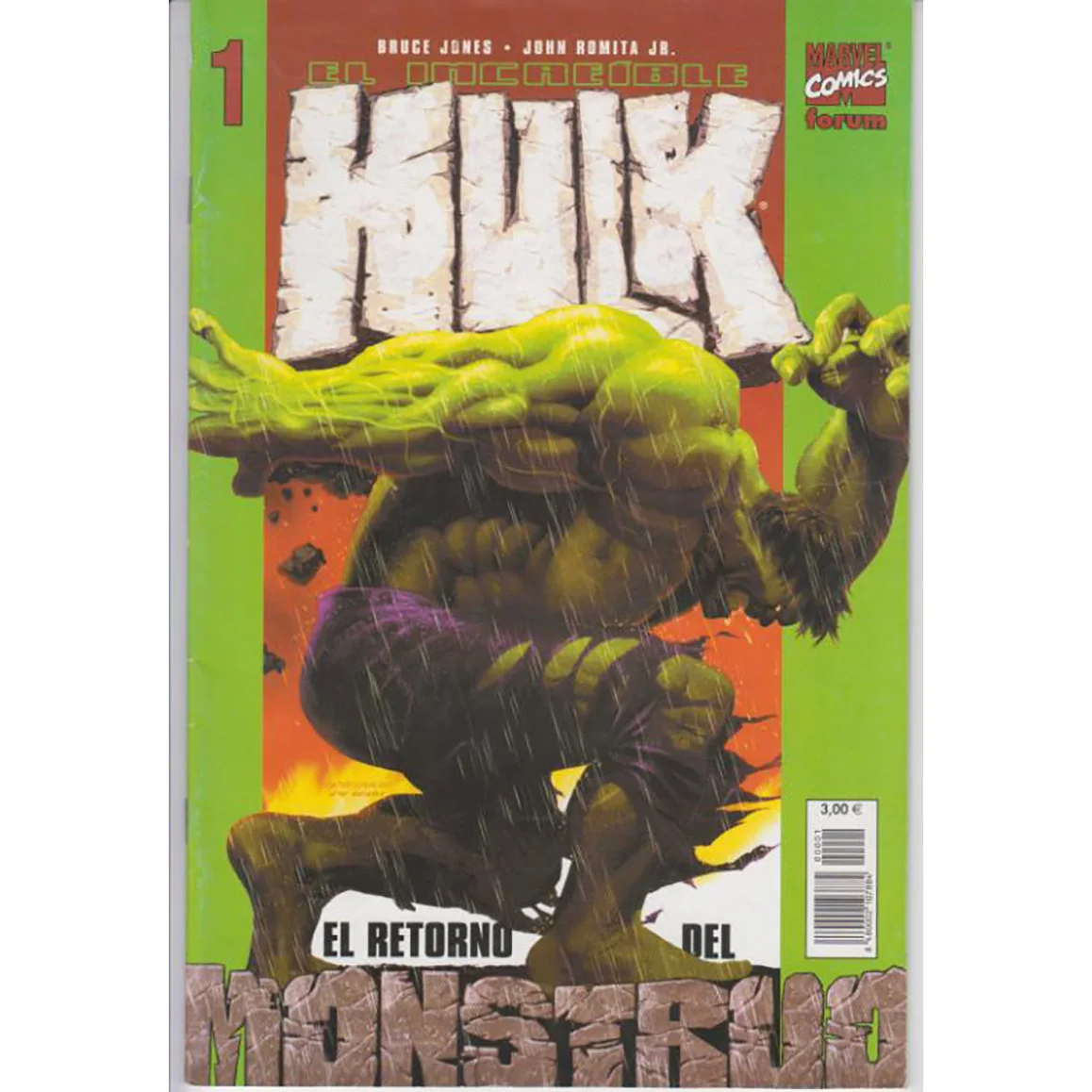 Marvel, The Incredibile Hulk Vol 5 N ° 1 , Ed. Foro, Anno 2003, Scrittore John Romita Jr, Fumetti Spagnolo, Fumetti