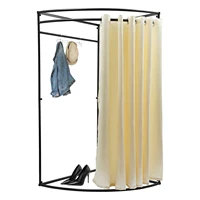 Fitting Room, Fitting Room with Curtain, Dressing Room for Clothing Store Iron Pipe, Fabric, and Painting Process For Boutiques 1