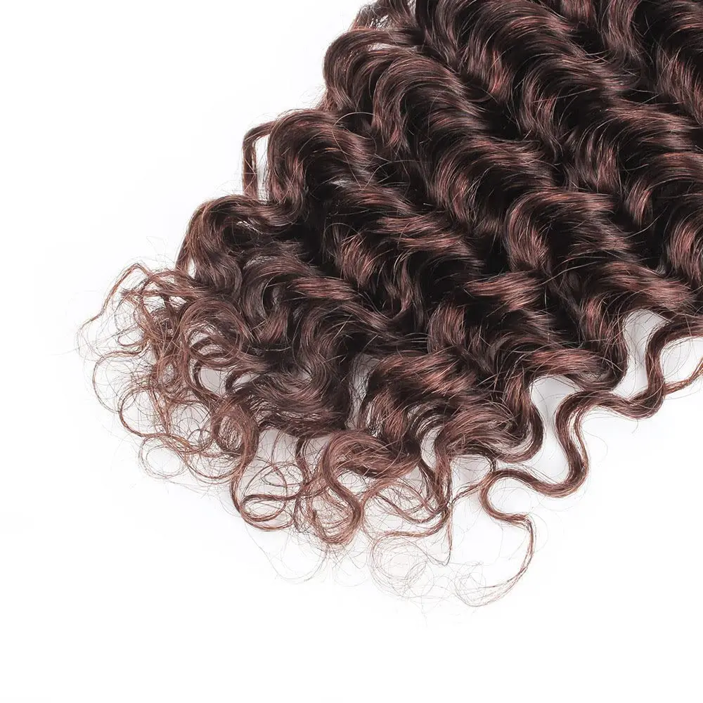 Brown Bundles Human Hair #4 Deep Wave Bundles Chocolate Deep Wave Bundles Brazilian Virgin Deep Wave Hair Weaves Human Hair - 5